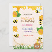 Buzzing Bee Verjaardagsfeestuitnodiging Kaart (Voorkant)