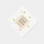 Buzzing Bees Plain White Baby shower Servet (Hoek)