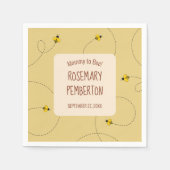 Buzzing Bees Satin Gold Baby shower Servet (Voorkant)