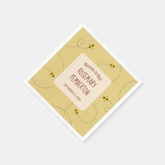 Buzzing Bees Satin Gold Baby shower Servet (Hoek)