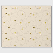 Buzzing Bijen Antiek wit naadloos Cadeaupapier (Vlak)