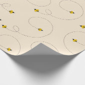 Buzzing Bijen Antiek wit naadloos Cadeaupapier (Hoek)