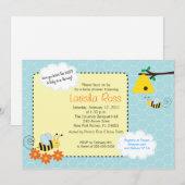 Buzzing Bijen Baby shower 5x7 Uitnodiging (Voorkant / Achterkant)