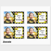 Buzzing Bumble Bee - Roze / Zwart Rechthoekige Sticker (Vel)