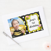 Buzzing Bumble Bee - Roze / Zwart Rechthoekige Sticker (Envelop)