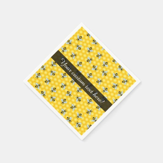 Buzzing Bumble Bijen en gouden honingraat patroon Servet (Hoek)