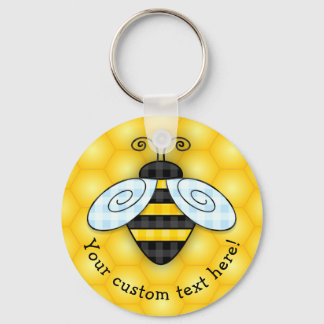 Buzzing Bumblebee and Honeycomb Icon Sleutelhanger