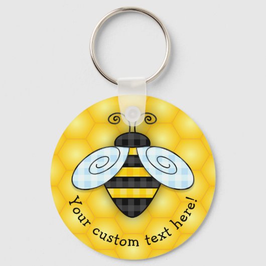 Buzzing Bumblebee and Honeycomb Icon Sleutelhanger (Voorkant)