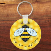 Buzzing Bumblebee and Honeycomb Icon Sleutelhanger (Voorkant)