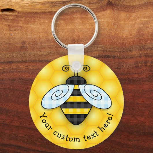 Buzzing Bumblebee and Honeycomb Icon Sleutelhanger (Voorkant)