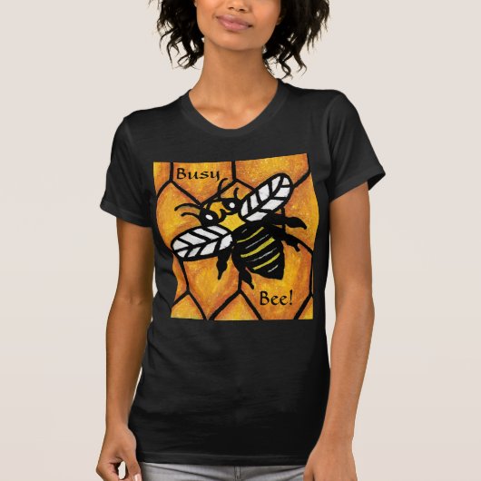 Buzzing Busy Schattigee Bijen Honingraat T-shirt (Voorkant)