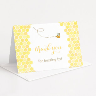 Buzzing door dank je kaart, honingbij dank je bedankkaart
