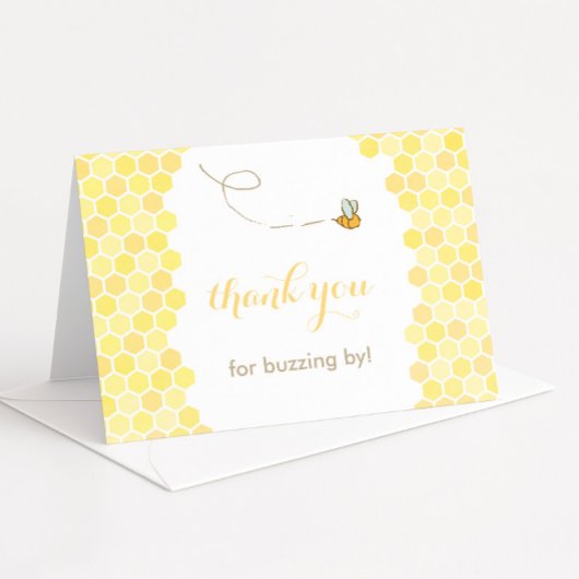 Buzzing door dank je kaart, honingbij dank je bedankkaart