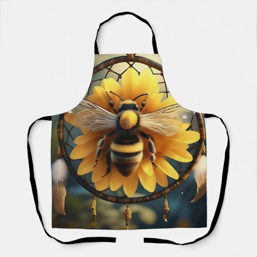 Buzzing Dreams: Sunflower Bee Dreamcatcher Schort (Voorkant)