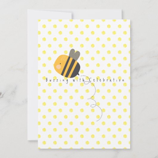 Buzzing met gevierde honingbijen eerste verjaardag kaart (Achterkant)