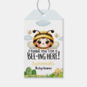 Buzzing met Joy: Gepersonaliseerd Baby shower Cadeaulabel (Voorkant)