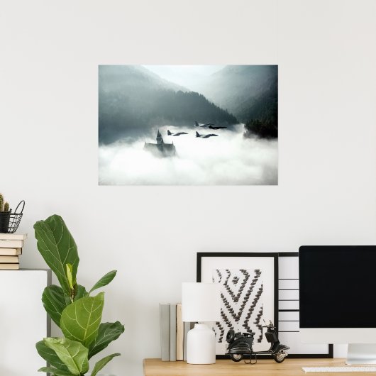 Buzzing Neuschwanstein Poster (Thuiskantoor)