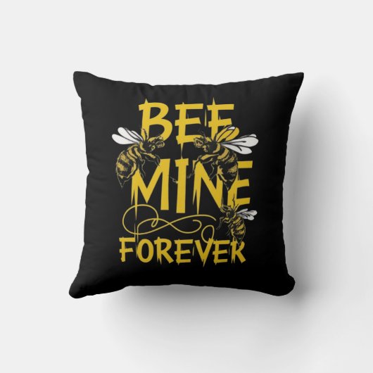Buzzing Romance: Bee Mine Forever Design Kussen (Achterkant)