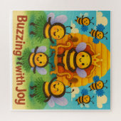 Buzzing with Joy – Schattigee bijenkoninkrijksvier Legpuzzel (Horizontaal)