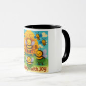 Buzzing with Joy – Schattigee bijenkoninkrijksvier Mok (Voorkant rechts)
