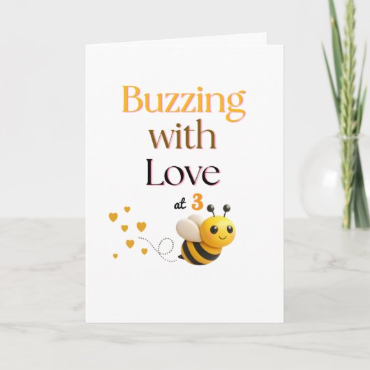 Buzzing with Love Birthday Card – Sweet Bee Design Kaart (Voorkant)