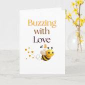 Buzzing with Love Birthday Card – Sweet Bee Design Kaart (Gele Bloem)