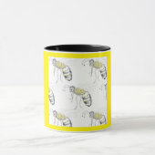Buzzing with Style – Bee Illustration Ceramic Mug Mok (Midden)