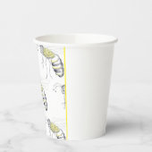Buzzing with Style – Bee Illustration cups Papieren Bekers (Links)
