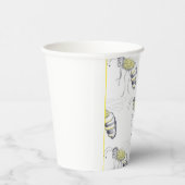 Buzzing with Style – Bee Illustration cups Papieren Bekers (Rechts)