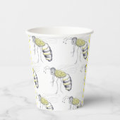 Buzzing with Style – Bee Illustration cups Papieren Bekers (Voorkant)