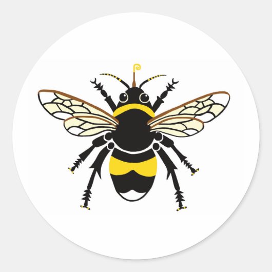 Buzzy BEE - Behoud - Ecologie - Natuur - Ronde Sticker (Voorkant)