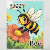 Buzzy Bee | Cute Cartoon Kid's Nursery Art (Voorkant)