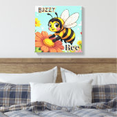 Buzzy Bee | Schattigee Cartoon Kind Nursery Art Canvas Afdruk (Insitu (Slaapkamer))