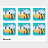 Buzzy Bee Vierkante Sticker (Vel)