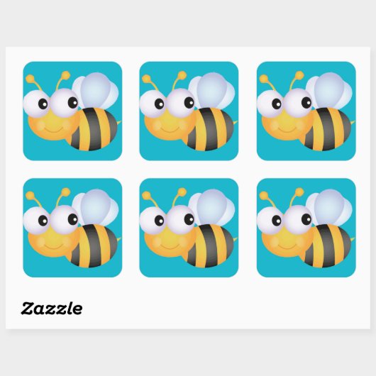 Buzzy Bee Vierkante Sticker (Vel)