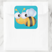 Buzzy Bee Vierkante Sticker (Tas)