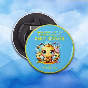 Buzzy beginnende honingbij-tot-bijen Baby shower Button Flesopener