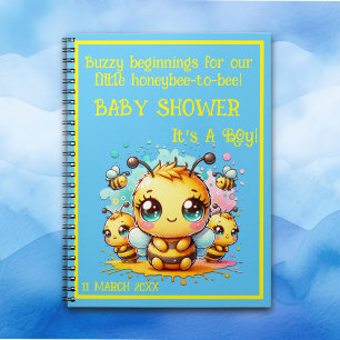 Buzzy beginnende honingbij-tot-bijen Baby shower   Notitieboek