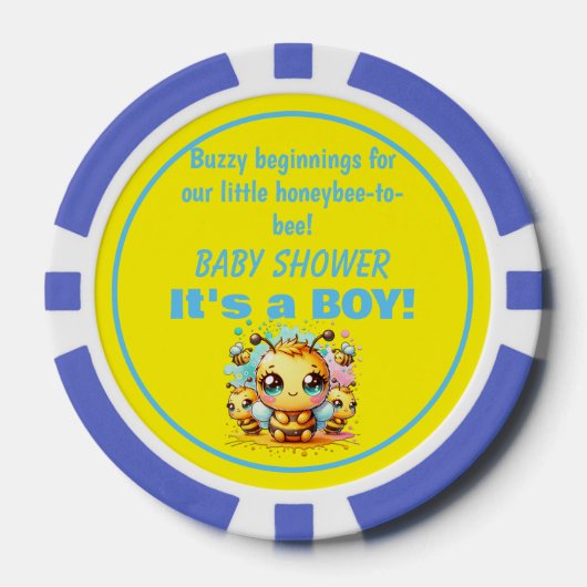 Buzzy beginnende honingbij-tot-bijen Baby shower | Poker Chips (Voorkant)