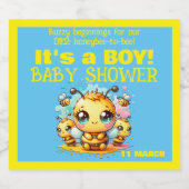 Buzzy beginnende honingbij-tot-bijen Baby shower | Sparkling Wijnetiket (Enkel label)