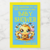 Buzzy beginnende honingbij-tot-bijen Baby shower | Wijn Etiket (Enkel label)