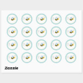 Buzzy Bijen Bumble Bee Envelope Seals / Toppers 20 Ronde Sticker (Vel)