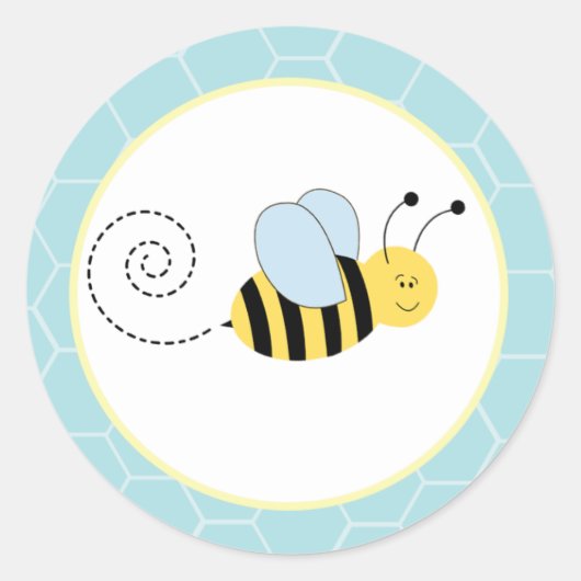Buzzy Bijen Bumble Bee Envelope Seals / Toppers 20 Ronde Sticker (Voorkant)