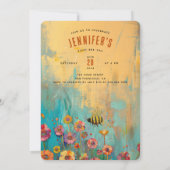 Buzzy Blooms: Eerste Bee-Day Party Kaart (Achterkant)