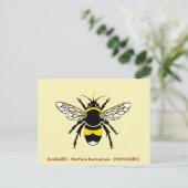 Buzzy graphic BEE -Wildlife -Insect - geel Briefkaart (Staand voorkant)