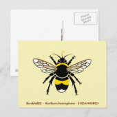 Buzzy graphic BEE -Wildlife -Insect - geel Briefkaart (Voorkant / Achterkant)