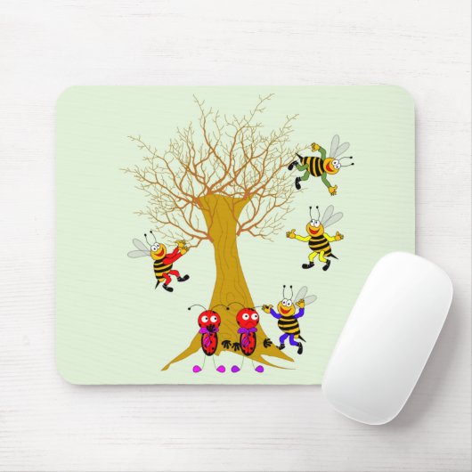 Buzzy Tree Adventure Ladybugs en bijen spelen in  Muismat (Met muis)