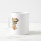 BV- Pug Spelling Saxophone Cartoon Koffiemok (Voorkant links)