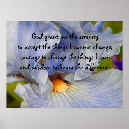 BV- Serenity Prayer Iris Poster (Voorkant)