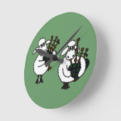 BV- Sheep die Bagpipe Clock speelt Ronde Klok (Hoek)